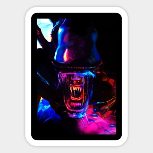 Neon Dark Alien Sticker